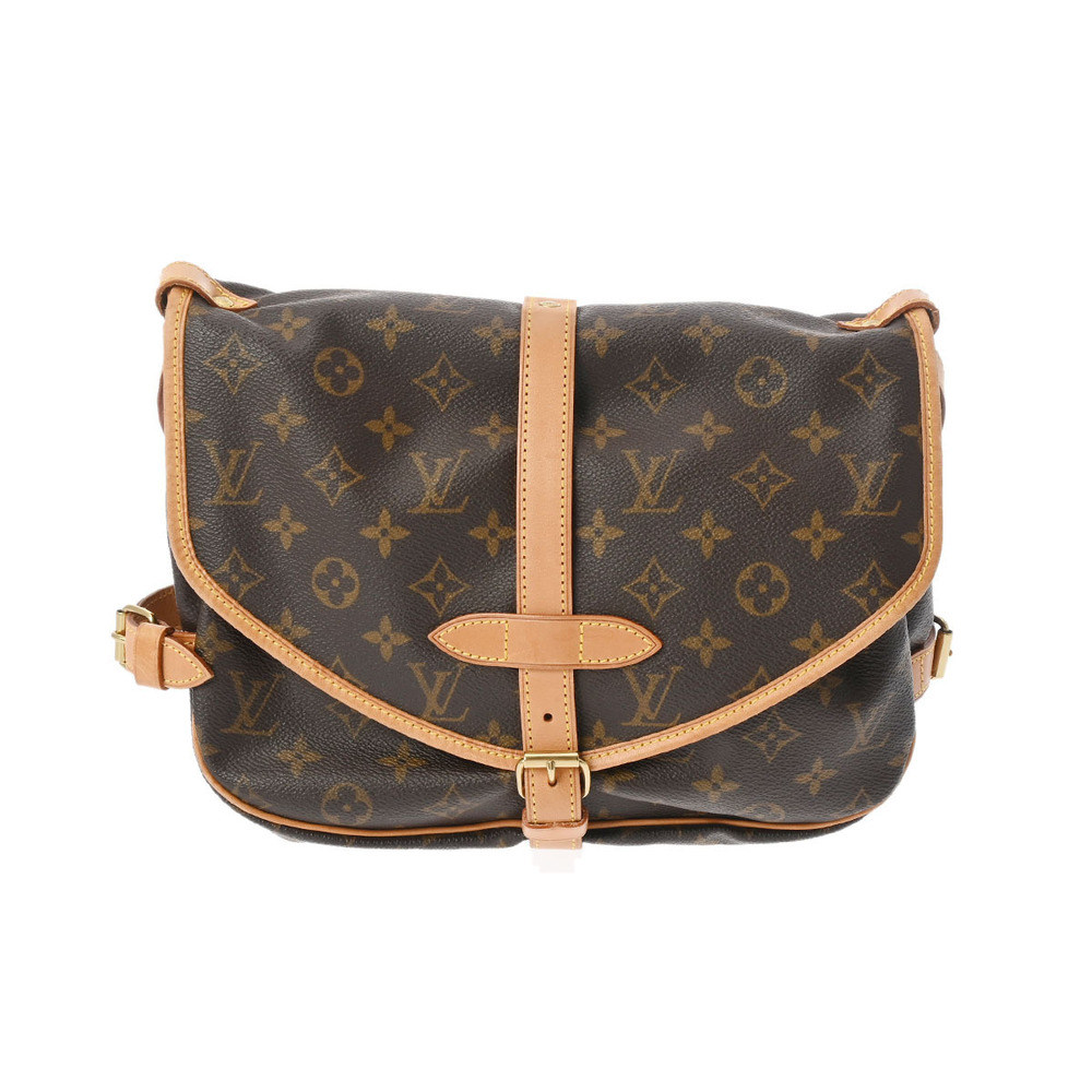 Louis Vuitton Brown Monogram Shoulder Saumur Bag Canvas - Picture 2 of 11